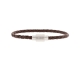 Steel and Barnett Leather Bracelet LBLL/003 Brown/Silver