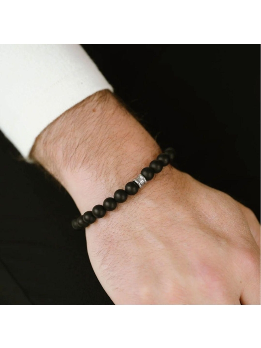 Steel and Barnett Stones Bracelet SBB/023 Matt Black