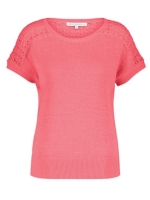 Red Button Jerry top Coral