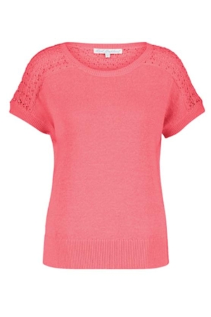 Red Button Jerry top Coral