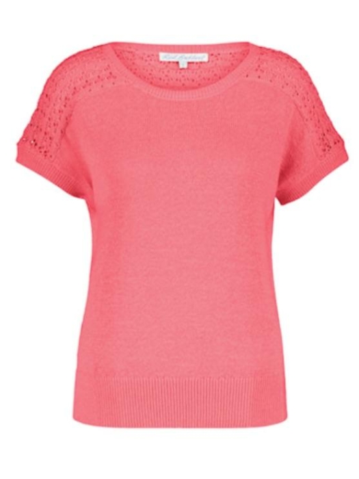 Red Button Jerry top Coral