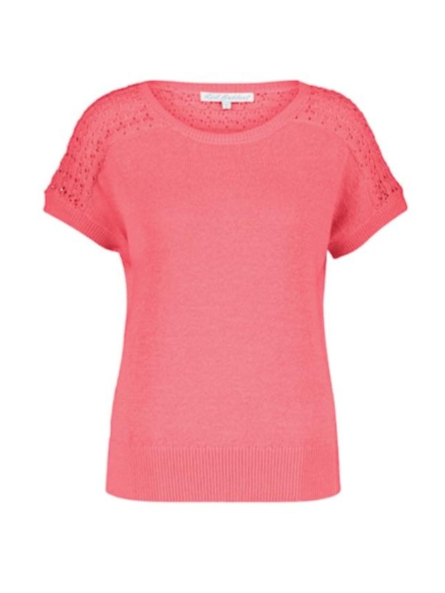 Red Button Jerry top Coral