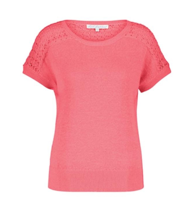 Red Button Jerry top Coral