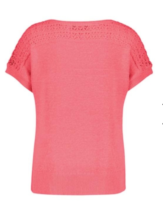 Red Button Jerry top Coral