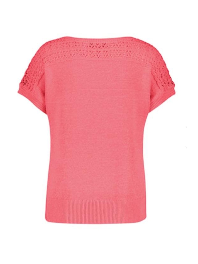 Red Button Jerry top Coral