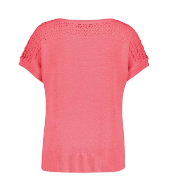 Red Button Jerry top Coral