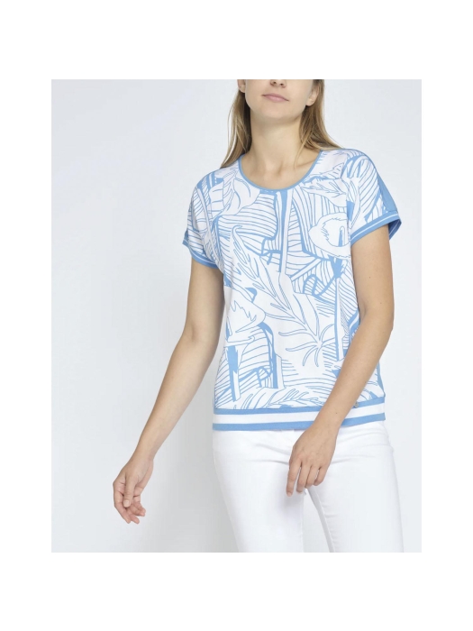 Golle Haug T-Shirt LOS ?berschn. Arm 0640 Azur