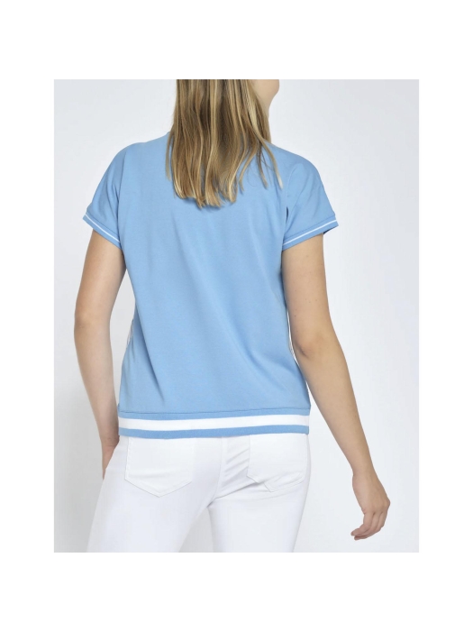 Golle Haug T-Shirt LOS ?berschn. Arm 0640 Azur