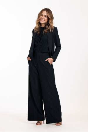 Studio Anneloes Holly lurex stripe trousers 6902 darkblue/gold