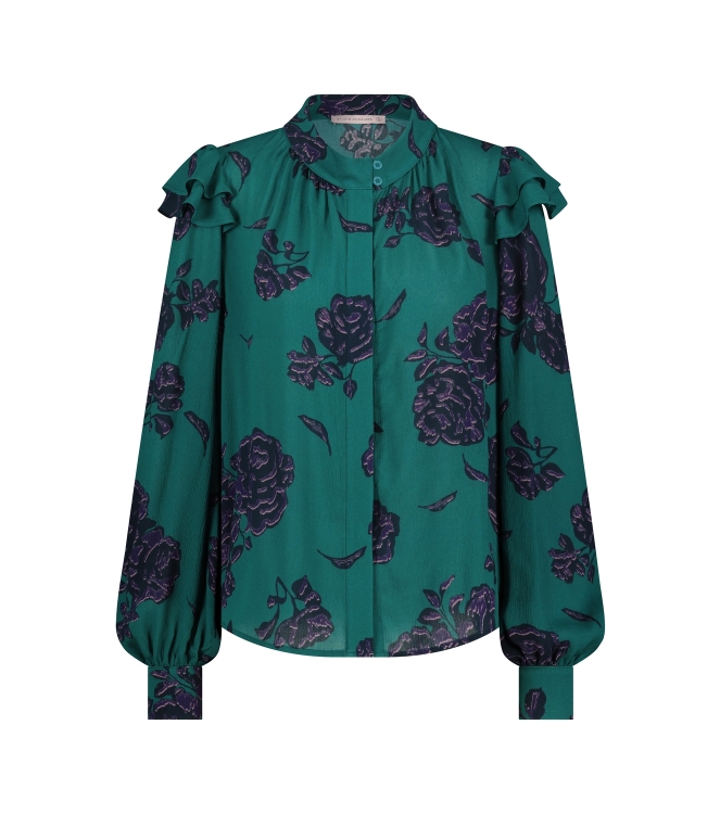 Studio Anneloes Suzy flowers top 7338 deep green/deep purple