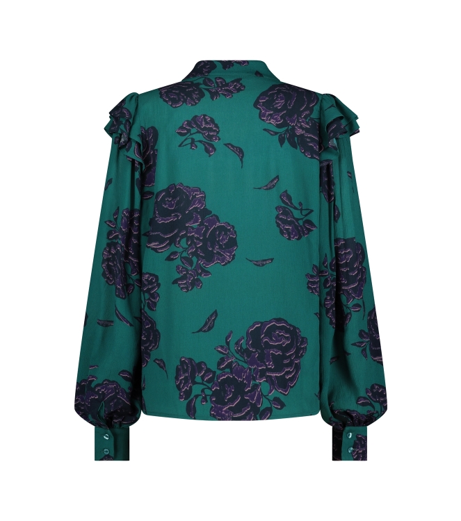 Studio Anneloes Suzy flowers top 7338 deep green/deep purple