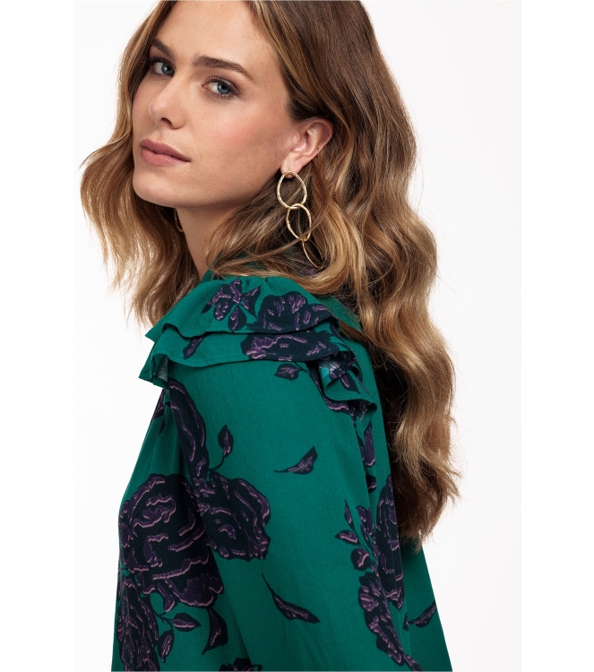 Studio Anneloes Suzy flowers top 7338 deep green/deep purple