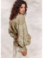 Summum Woman Top Ivory Embroidery 616 Green Lentil