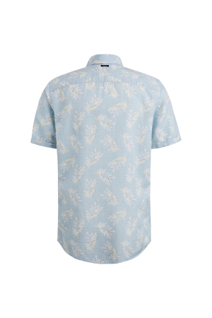 Vanguard Short Sleeve Shirt Printed Tencel 5038 Cashmere Blue