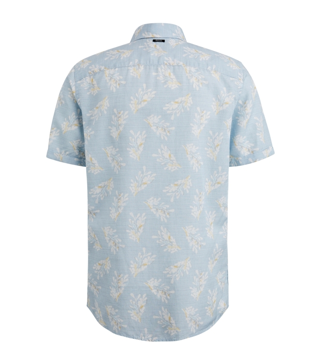 Vanguard Short Sleeve Shirt Printed Tencel 5038 Cashmere Blue