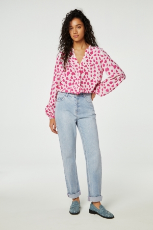 Fabienne Chapot Frida Blouse 0043 Cream White/Hot Pink