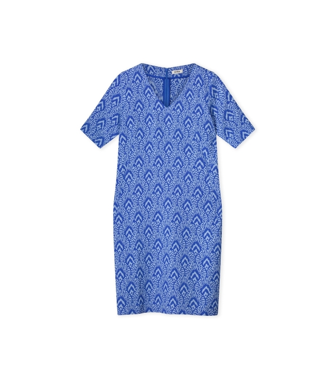 Kyra dress short sleeve jacquard 414 air blue