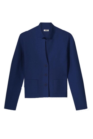 Kyra cardigan short zigzag knit 430 deep blue