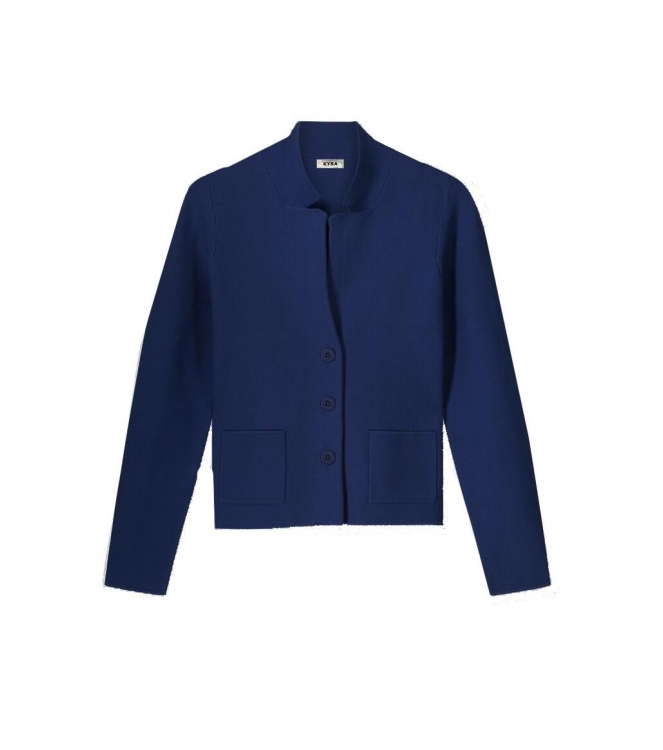 Kyra cardigan short zigzag knit 430 deep blue