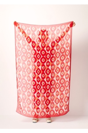 Kyra scarf Tiedye dot print 537 salsa red