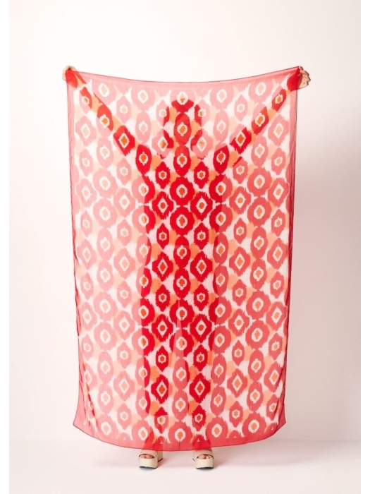 Kyra scarf Tiedye dot print 537 salsa red