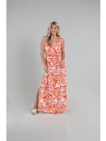NUKUS Rubia Dress Sophia 93 white/coral