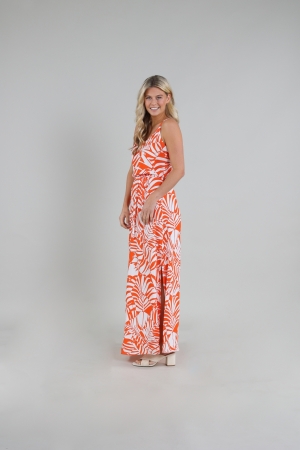 NUKUS Rubia Dress Sophia 93 white/coral