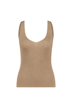 NUKUS Debby Singlet Lurex 64 camel