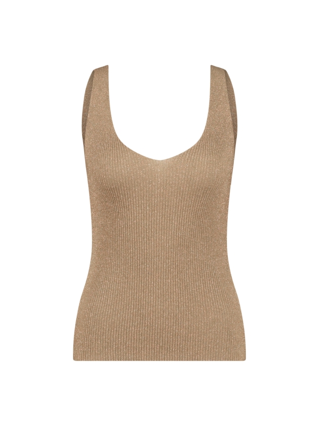 NUKUS Debby Singlet Lurex 64 camel