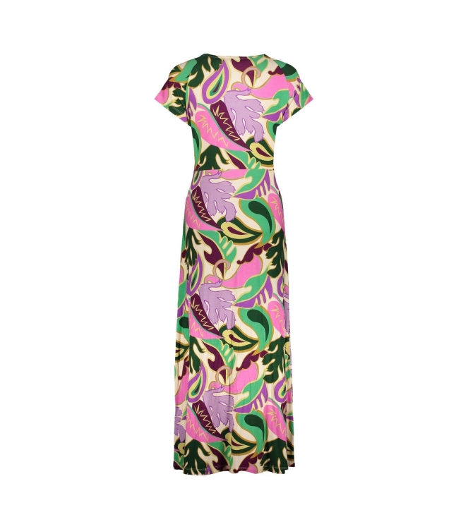 Geisha Dress long aop 300 Lilac/green