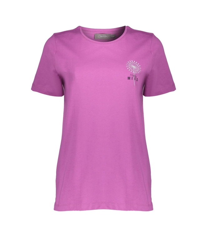 Geisha T-shirt happy mind embroidery 449 Cyclame