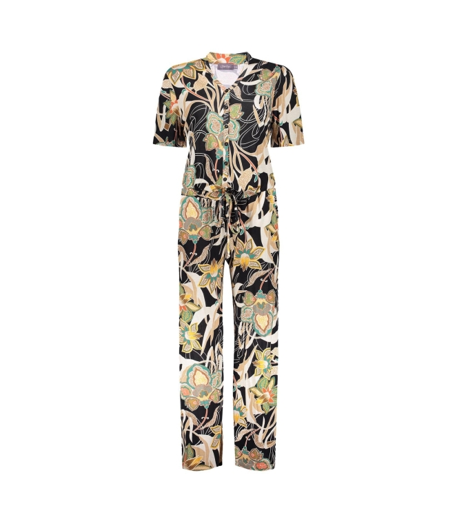Geisha Jumpsuit straight leg aop 515 Emerald