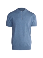 Scotland Blue Kobe Polo Flat Knit 267 Dark Denim