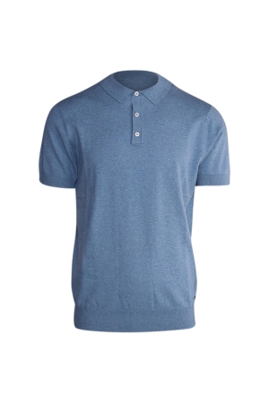 Scotland Blue Kobe Polo Flat Knit 267 Dark Denim