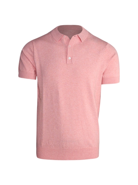 Scotland Blue Kobe Polo Flat Knit 750 Salmon