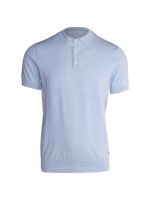 Scotland Blue Kobe Polo Flat Knit 210 Light blue