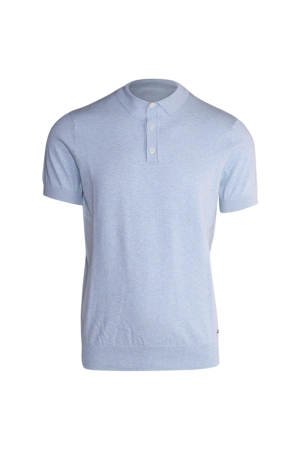 Scotland Blue Kobe Polo Flat Knit 210 Light blue