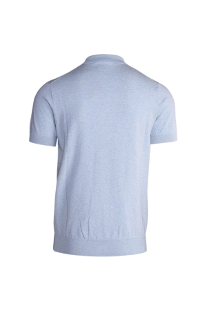 Scotland Blue Kobe Polo Flat Knit 210 Light blue