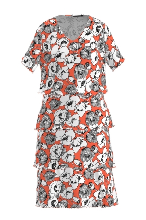 Frank Walder S42Kleid/MT 025 Orange print