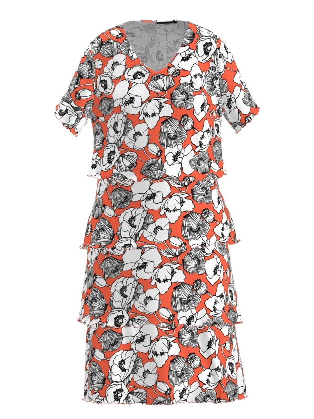 Frank Walder S42Kleid/MT 025 Orange print
