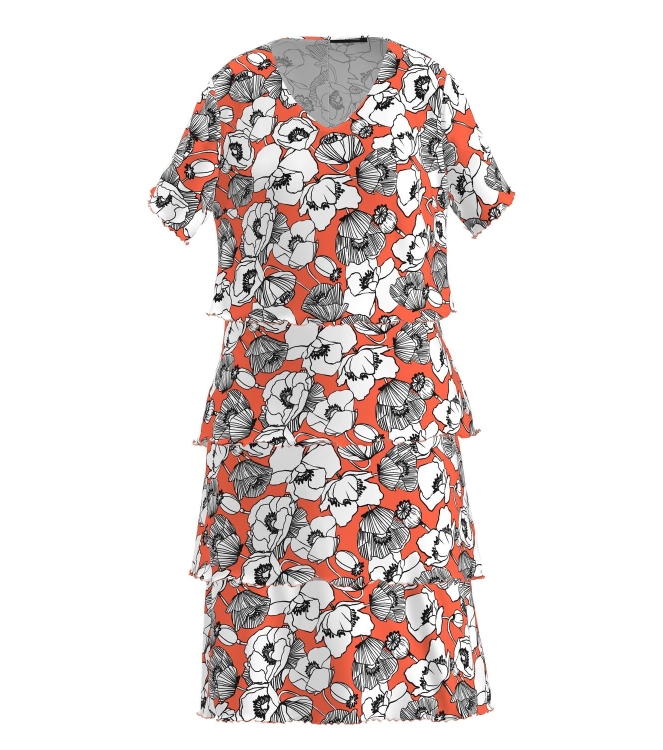 Frank Walder S42Kleid/MT 025 Orange print