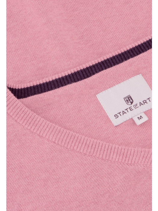 State of Art Pullover V-Neck Plai Flamingo