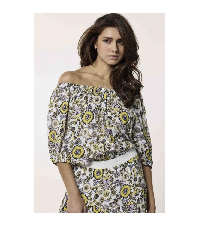 Tramontana Top White Ornaments Print whites