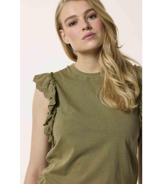Tramontana Top Ruffles Olive