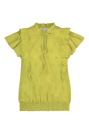 Tramontana Top Broderie Anglaise Lime