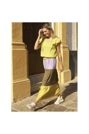 Tramontana Top Broderie Anglaise Lime