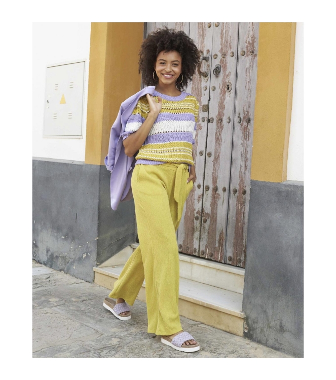 Tramontana Trousers Fancy Structure Lime