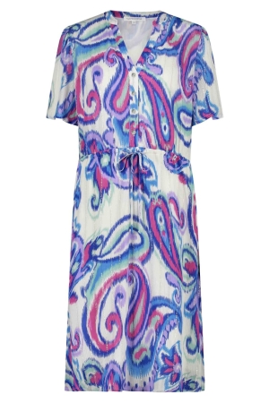 Tramontana Dress Lurex Big Paisley Print Whites