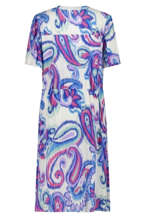 Tramontana Dress Lurex Big Paisley Print Whites