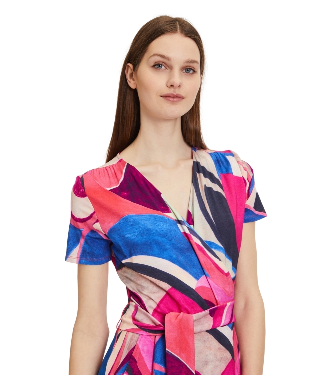 Betty Barclay Kleid Lang 1/2 Arm 4881 Pink/blue